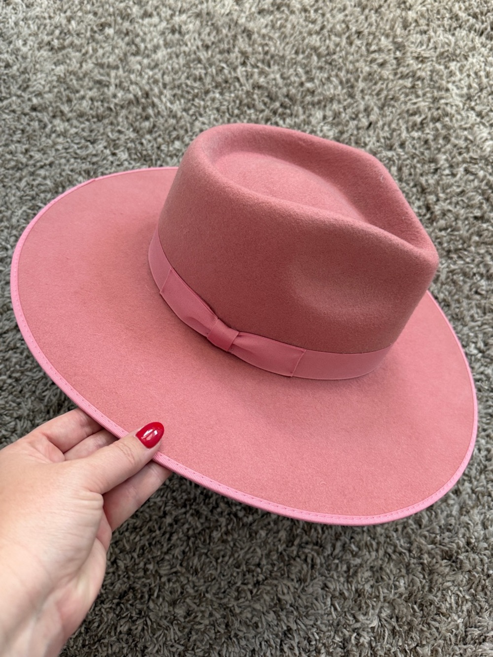 Lack of Color Women’s Wide Brim Pink Felt Rancher Hat Size Large